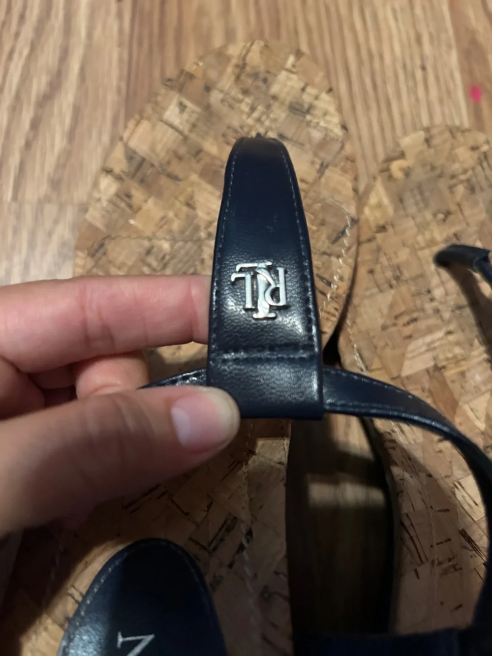 Lauren Ralph Lauren dark blue  T-Strap Cork Sandals